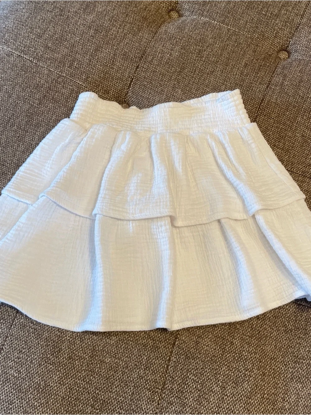 miami White Layered Ruffle Mini Skirt